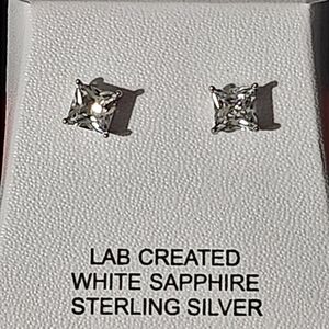 Macy's Sterling Silver White Sapphire Earrings